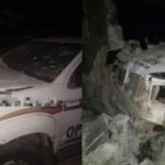 Nigerian Police Vehicle Crashes Into Residential Building In Niger State, Causes Major Damage
