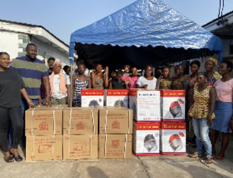 John Dumelo Donates Hair Dryers And Sewing Machines To Support Ayawaso West Wuogon Apprentices