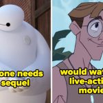 Would You Rather These Disney Animated Movies Get Sequels Or Live-Action Versions?