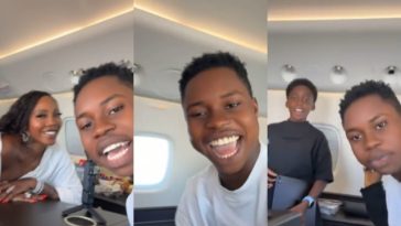 Peller Radiates with Joy as Tiwa Savage treats Him a Luxurious First Private Jet Experience
