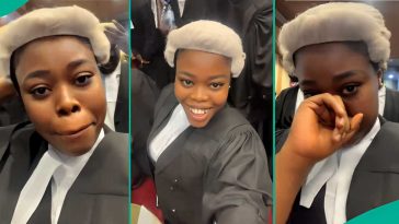 Watch how lady cried during call to bar ceremony in viral video