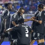 Video: Taye Taiwo goes on one knee, shines Okocha’s boots after stunner in novelty match