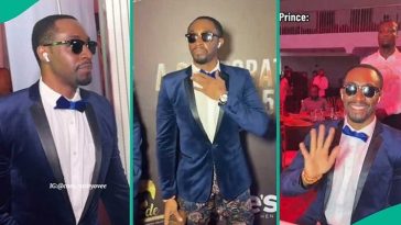 Watch video as lady shows off crown prince of Benin whom people are scared to approach