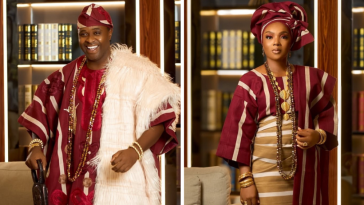 All Eyes Were On Femi Adebayo & Chioma Akpotha’s Royal Entrance and Traditional Glam at “Seven Doors” Premiere