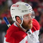 David Savard skates with the players who will not play tonight.