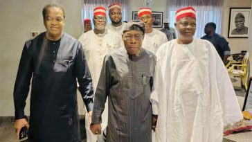 PICTORIAL: Obasanjo hosts Kwankwaso, Donald Duke in Ogun