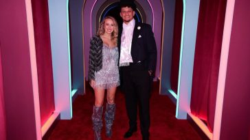 Patrick and Brittany Mahomes dress up as Taylor Swift and Travis Kelce at Eras Tour-themed costume party