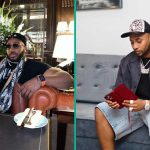 Davido’s cousin B-Red blessed artist who gave him portraits of himself $100