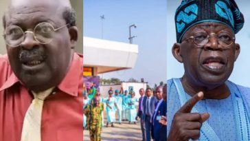 Veteran actor Papa Ajasco meets longtime friend, President Tinubu at the airport