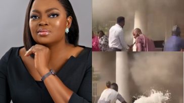 Moment Funke Akindele Risks It All As New House Catches Fire During Movie Shoot