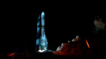 Watch Bezos’ new super rocket blast its engines. Its about to launch.