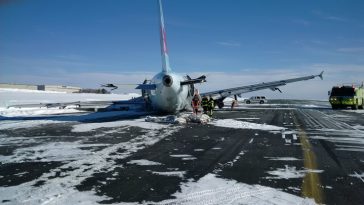 Air Canada plane skids off runway in Halifax, catches fire