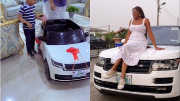 Yul Edochie and Judy Surprise Their Son, Star Dike, with a Toy Range Rover