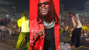 Closer View of The Moment Burna Boy Left the Stage After A Fan Jumped on Him In Lagos