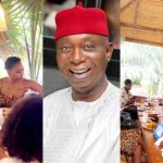Ned Nwoko treats only Regina Daniels, children to family lunch