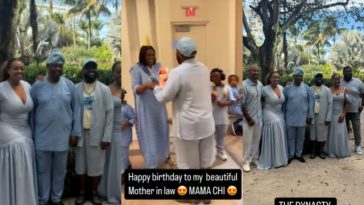Davido alongside dad Hosts, siblings, hosts Lavish Birthday party for Chioma Adeleke’s Mother in the Bahamas