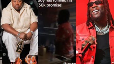 Burna Boy Fulfills His Promise, Gifts Cubana Chief Priest’s Alleged Brother $30,000