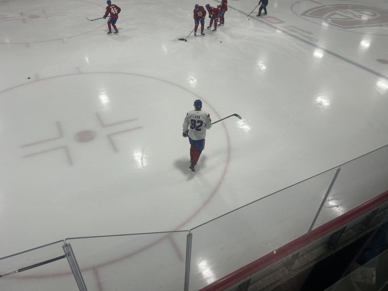 Patrik Laine training with his teammates