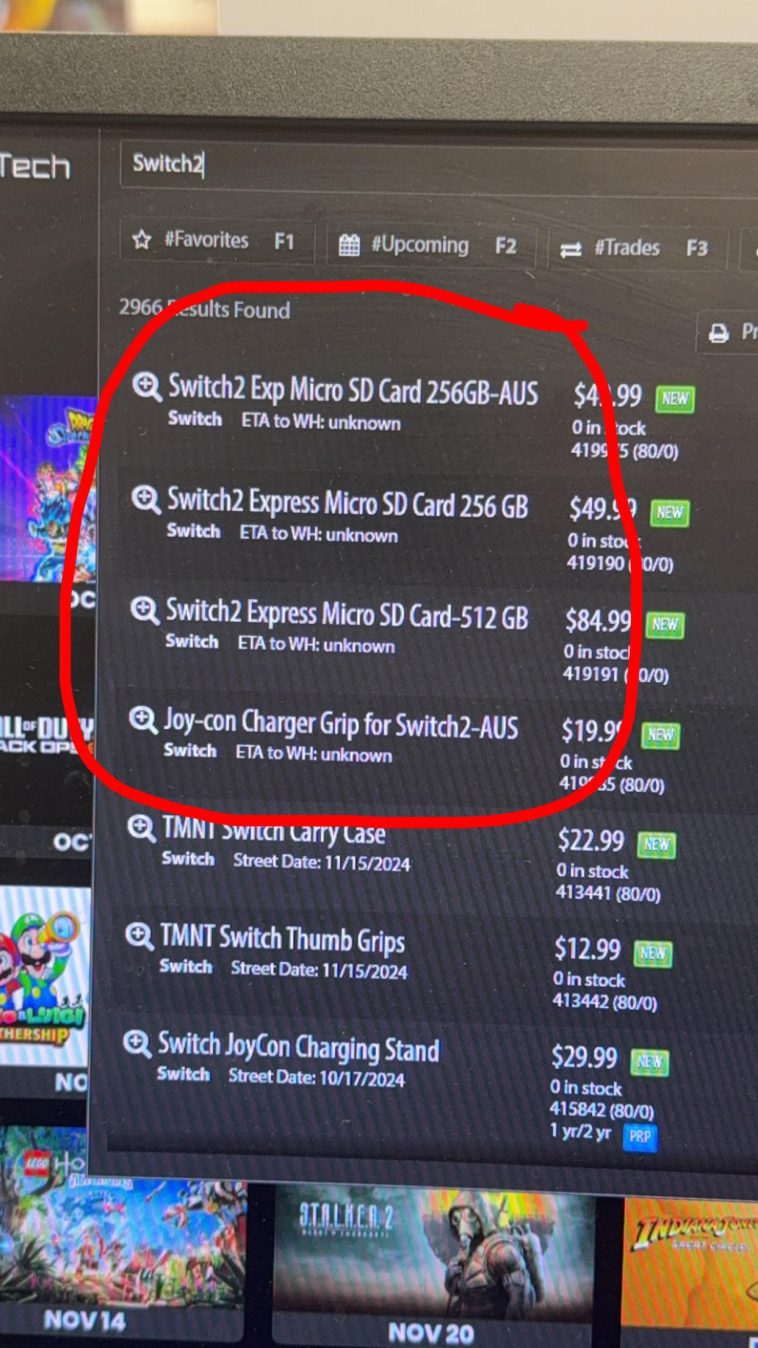 Switch 2 Accessories Found in GameStop System