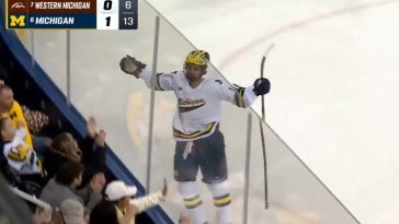 Michael Hage at the top of the leaderboard among first-year players in the NCAA.