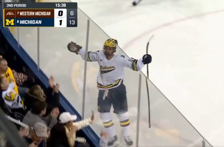 Michael Hage at the top of the leaderboard among first-year players in the NCAA.