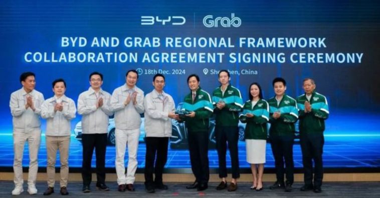BYD Partners with Grab to Provide 50,000 Electric Vehicles Across Southeast Asia