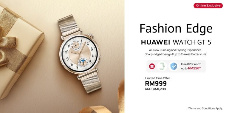 HUAWEI Unveils the WATCH GT 5 41mm Gold Milanese Strap with Limited-Time RM300 Discount
