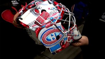 Samuel Montembeault has a new mask and it is stunning