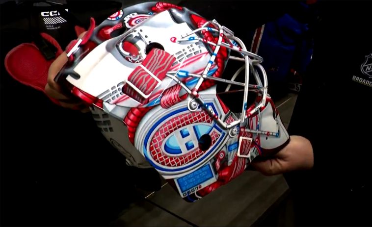 Samuel Montembeault has a new mask and it is stunning