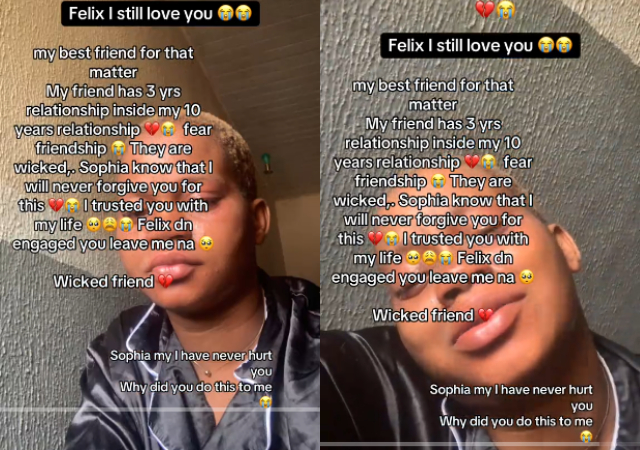 Lady Devastated As Boyfriend Of 10 Years Leaves Her To Marry Her Bestie