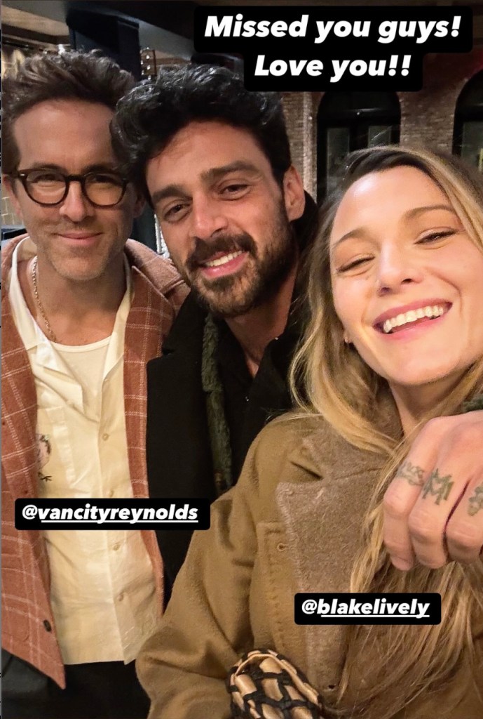 Blake Lively all smiles with Ryan Reynolds and co-star Michele Morrone as Justin Baldoni legal battle continues