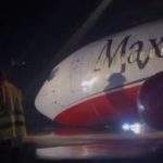 Max Air Plane Crash-lands At Kano Airport As Tyre Bursts Into Flames Upon Landing