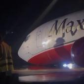 Max Air Plane Crash-lands At Kano Airport As Tyre Bursts Into Flames Upon Landing