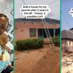 “How I replaced my parents’ old village house”: Lady shares video (watch)