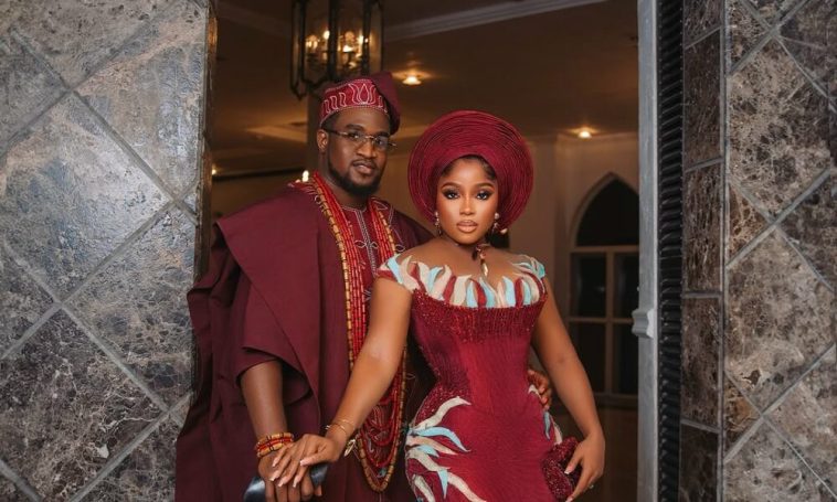 “Still My Best Decision!” – Veekee James & Femi Atere Mark 1 Year of Their Traditional Wedding in Style