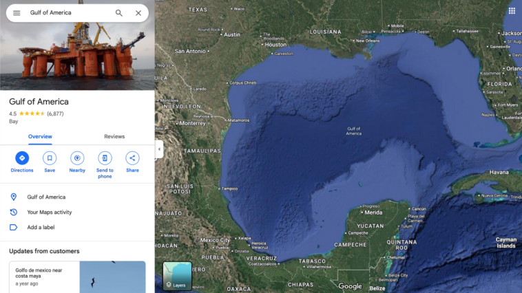 Google Maps has changed the Gulf of Mexico to America