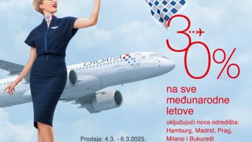 Iskoristite priliku! Ostvarite 30 % popusta na sve međunarodne letove