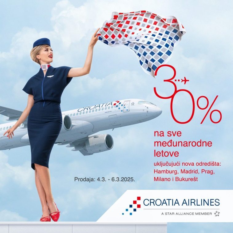 Iskoristite priliku! Ostvarite 30 % popusta na sve međunarodne letove
