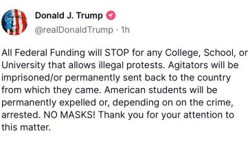 Trump threatens to cut U.S. federal funding for schools allowing âillegal protestsâ