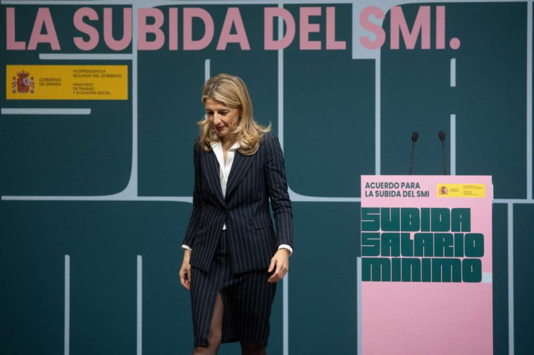 Yolanda Díaz plantea diluir el peso de la productividad en el cálculo para subir el SMI