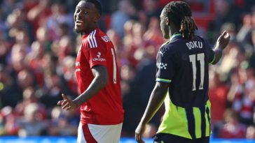 EPL: Hodson-Odoi scores only goal as Nottingham Forest beat Man City