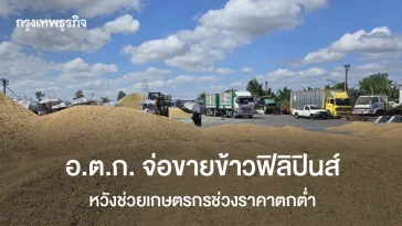 อ.ต.ก. จ่อขายข้าวฟิลิปินส์ หวังช่วยเกษตรกรช่วงราคาตกต่ำ