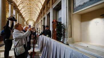 Pictures of Pope Francis’s tomb released as it opens to the public in Rome basilica