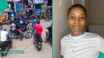 Lady ashamed as ex who drives Range Rover sees her on bike with new boyfriend