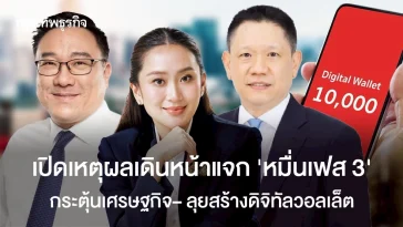 เปิดเหตุผลแจกเงิน 10,000 เฟส 3 กระตุ้นศก. – ดันระบบดิจิทัลวอลเล็ต
