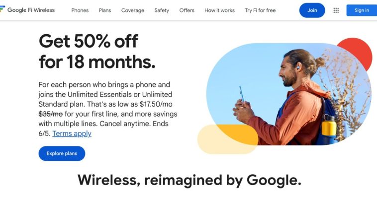 Google Fi promo takes 50% off ‘Unlimited Essentials’ for 1.5 years from $17.50/month