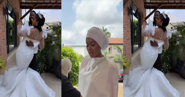 “You’re a mountain of fire bride” – Bride reveals how she had to transform from ‘glamour to demure’ for her church wedding (VIDEO)