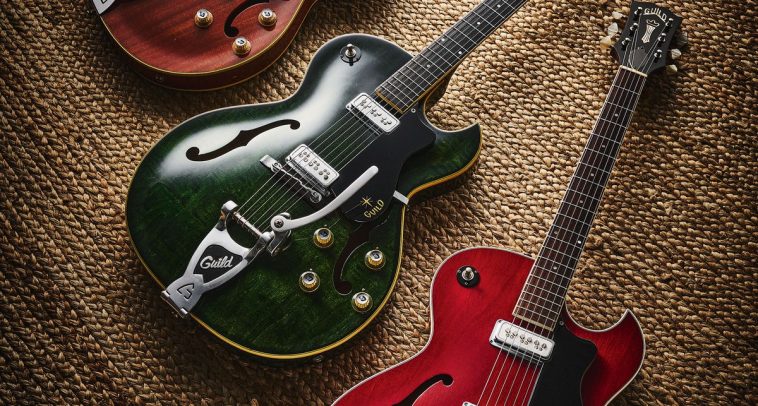 “The catalog proclaimed the instrument to be: ‘For the young artist with a flair for showmanship!’”: Guild Starfires appeared in the hands of The Kinks’ Dave Davies and Jerry Garcia, and shook up the electric guitar scene in the early ’60s