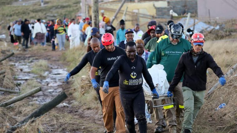 South Africa floods: Rescuers still pulling bodies out of water as death toll in reaches 86