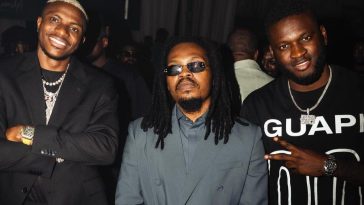 Watch: Victor Osimhen, Boniface, Super Eagles legend hang out with Olamide Baddo in Lagos club